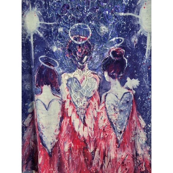 Leoma Lovegrove Women's Petite Medium Angels Artsy Top Purple Pink - Picture 3 of 8